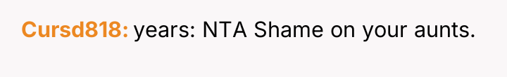Cursd818 years: NTA Shame on your aunts.
