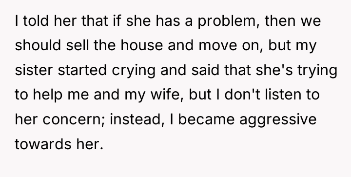 I told her that if she has a problem, then...