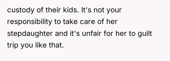 custody of their kids. It's not your responsibility to take...