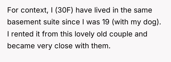 For context, I (30F) have lived in the same basement...