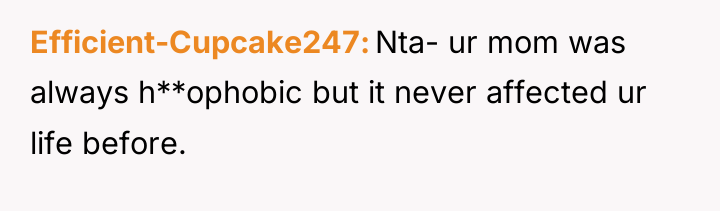 Efficient-Cupcake247 Nta- ur mom was always h**ophobic but it never...