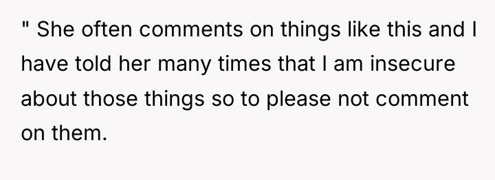 " She often comments on things like this and I...