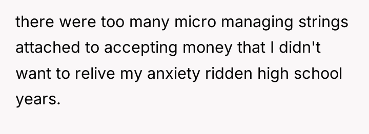 there were too many micro managing strings attached to accepting...