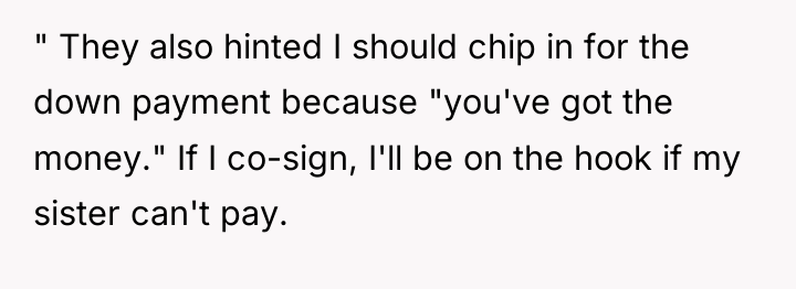 " They also hinted I should chip in for the...