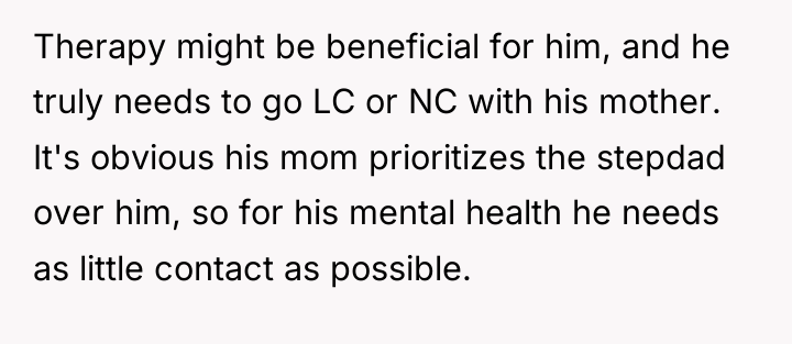 Therapy might be beneficial for him, and he truly needs...