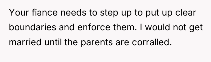 Your fiance needs to step up to put up clear...