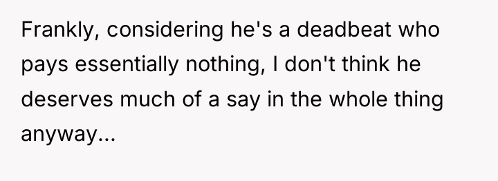 Frankly, considering he's a deadbeat who pays essentially nothing, I...