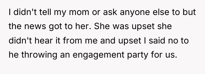 I didn't tell my mom or ask anyone else to...