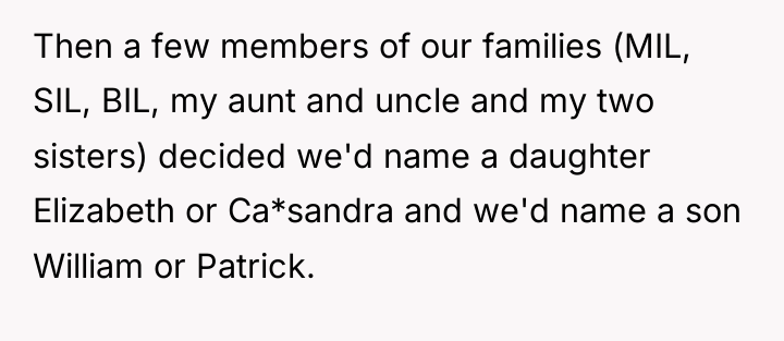 Then a few members of our families (MIL, SIL, BIL,...