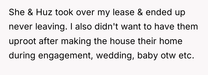She & Huz took over my lease & ended up...
