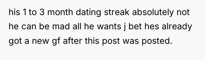 his 1 to 3 month dating streak absolutely not he...