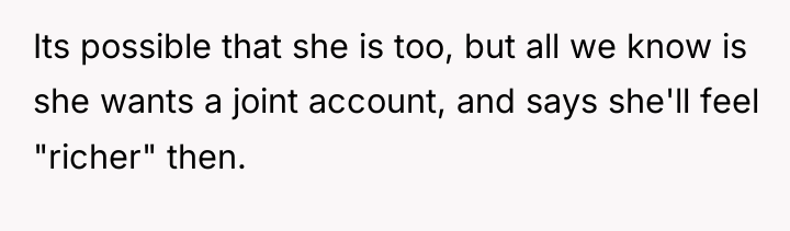 Its possible that she is too, but all we know...