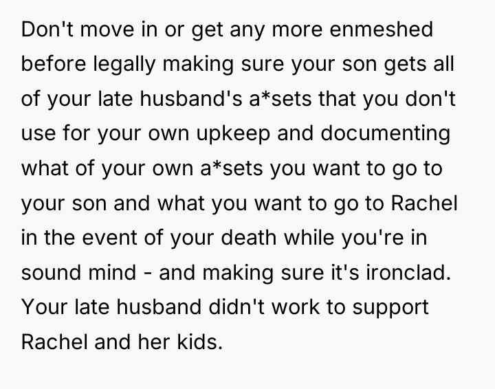 Don't move in or get any more enmeshed before legally...