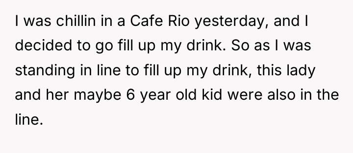 I was chillin in a Cafe Rio yesterday, and I...