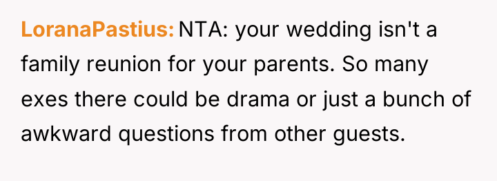 LoranaPastius NTA: your wedding isn't a family reunion for your...