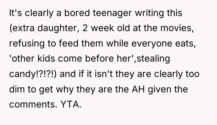It's clearly a bored teenager writing this (extra daughter, 2...