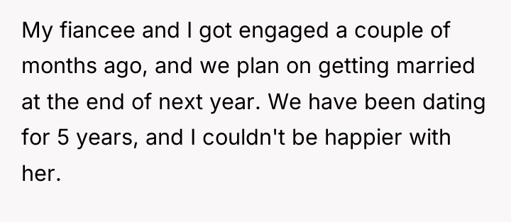 My fiancee and I got engaged a couple of months...