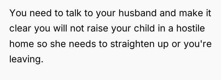 You need to talk to your husband and make it...