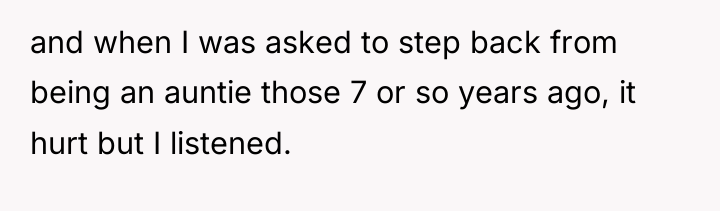 and when I was asked to step back from being...
