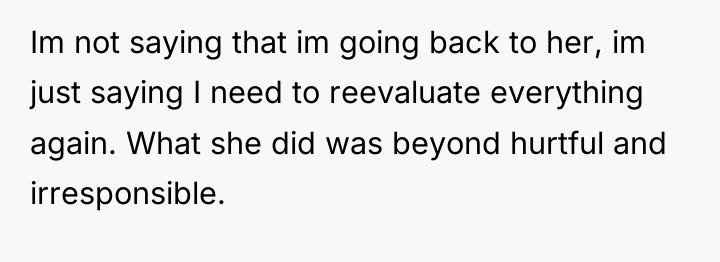 Im not saying that im going back to her, im...