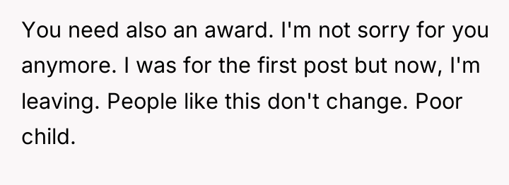 You need also an award. I'm not sorry for you...