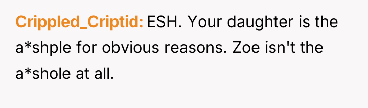 Crippled_Criptid ESH. Your daughter is the a*shple for obvious reasons....