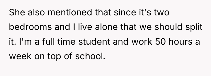 She also mentioned that since it's two bedrooms and I...