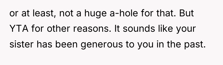or at least, not a huge a-hole for that. But...