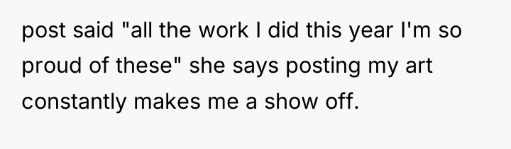 post said "all the work I did this year I'm...