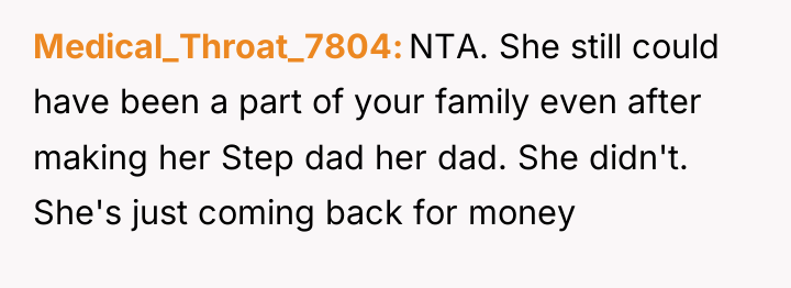 Medical_Throat_7804 NTA. She still could have been a part of...