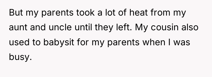 But my parents took a lot of heat from my...