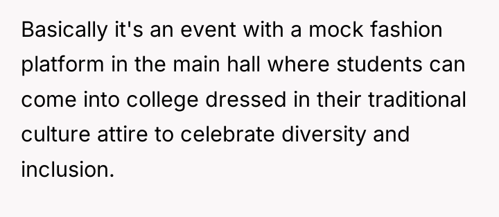 Basically it's an event with a mock fashion platform in...