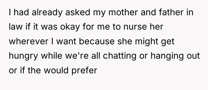 I had already asked my mother and father in law...
