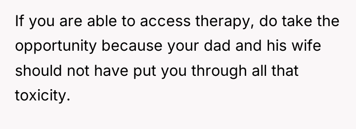 If you are able to access therapy, do take the...
