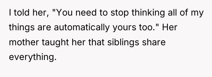 I told her, "You need to stop thinking all of...