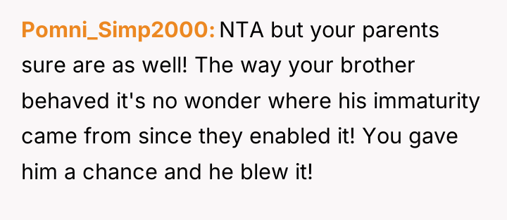 Pomni_Simp2000 NTA but your parents sure are as well! The...