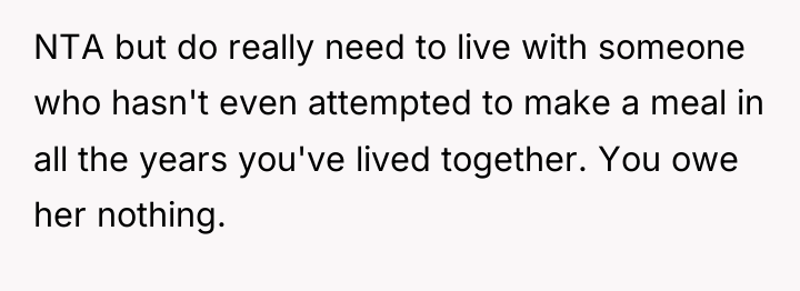 NTA but do really need to live with someone who...