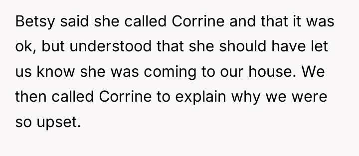 Betsy said she called Corrine and that it was ok,...