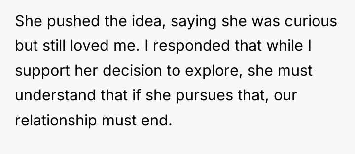 She pushed the idea, saying she was curious but still...