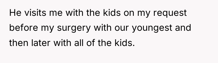 He visits me with the kids on my request before...
