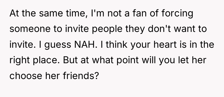 At the same time, I'm not a fan of forcing...