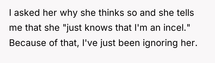I asked her why she thinks so and she tells...