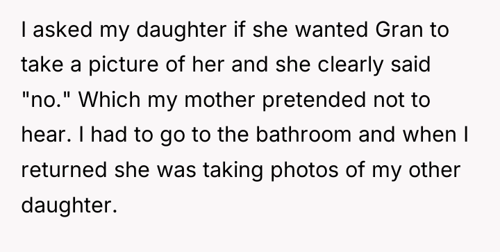 I asked my daughter if she wanted Gran to take...