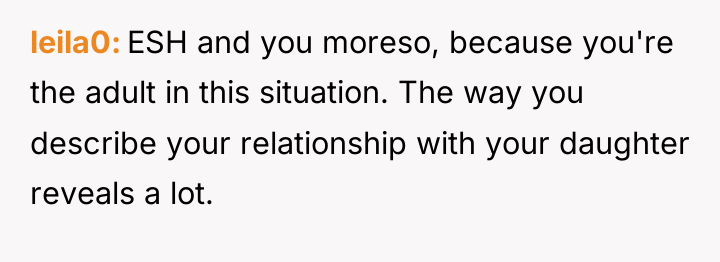 leila0 ESH and you moreso, because you're the adult in...