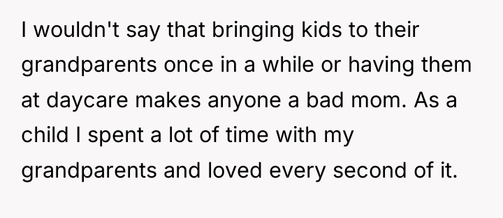I wouldn't say that bringing kids to their grandparents once...