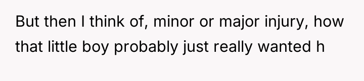 But then I think of, minor or major injury, how...