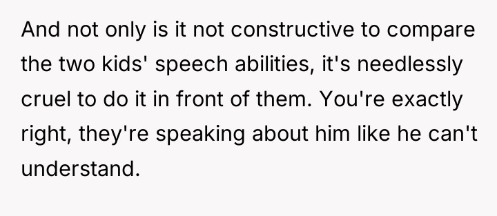 And not only is it not constructive to compare the...