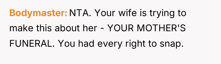 Bodymaster NTA. Your wife is trying to make this about...