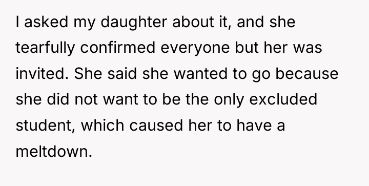 I asked my daughter about it, and she tearfully confirmed...