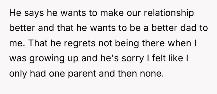 He says he wants to make our relationship better and...